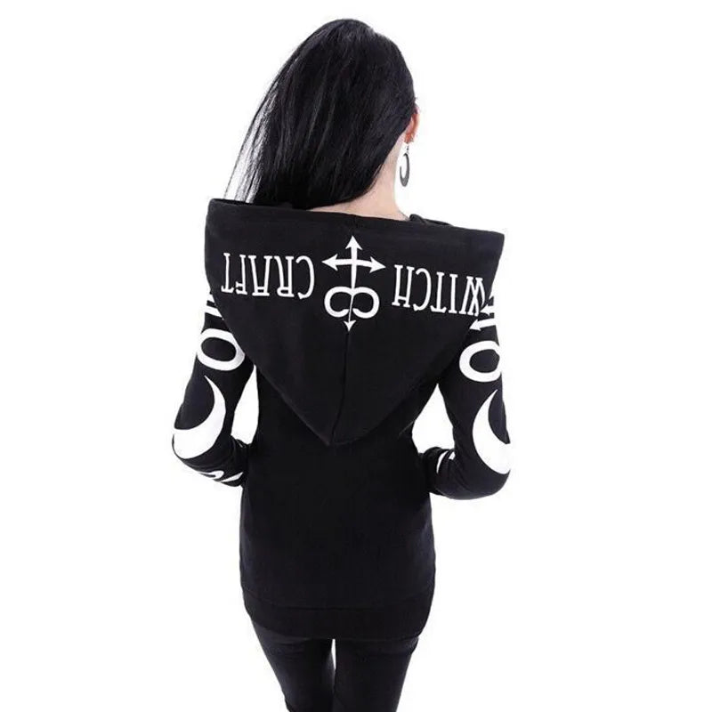 Women's Punk Gothic Witch Vampire Hooded Sweatshirts