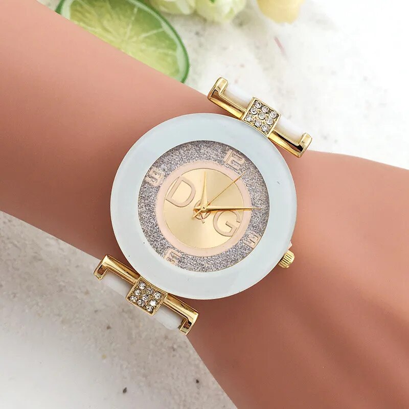 Women's Silicone Diamond Digital Quartz Wristwatch