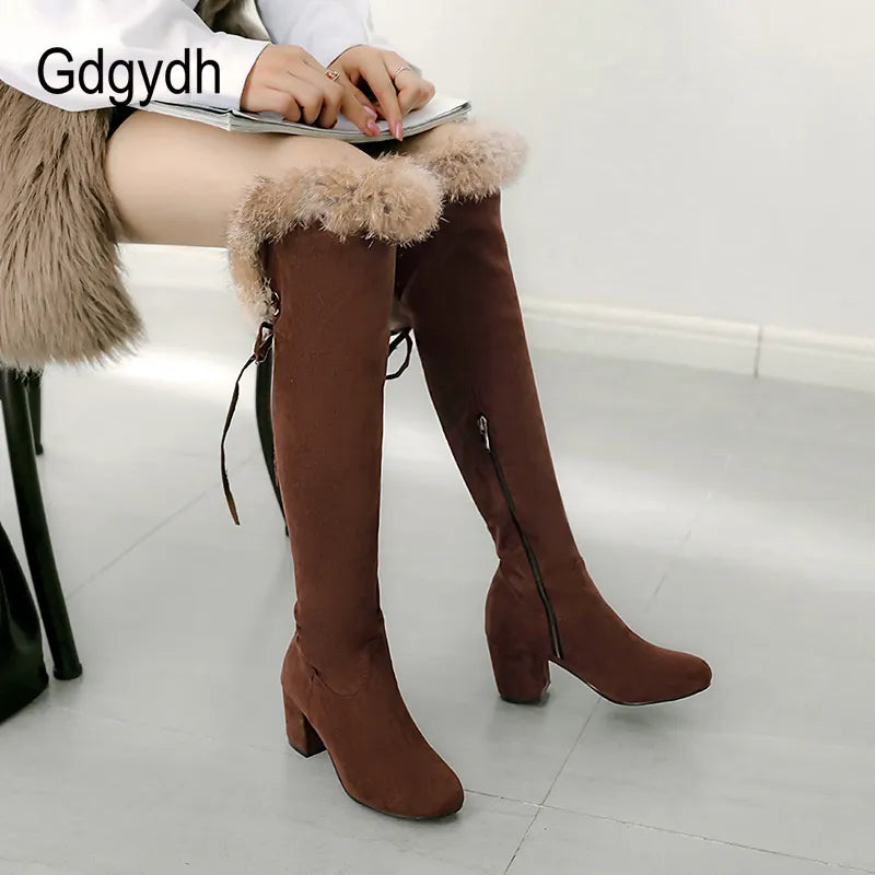 Gdgydh Winter Boots with Real Fur