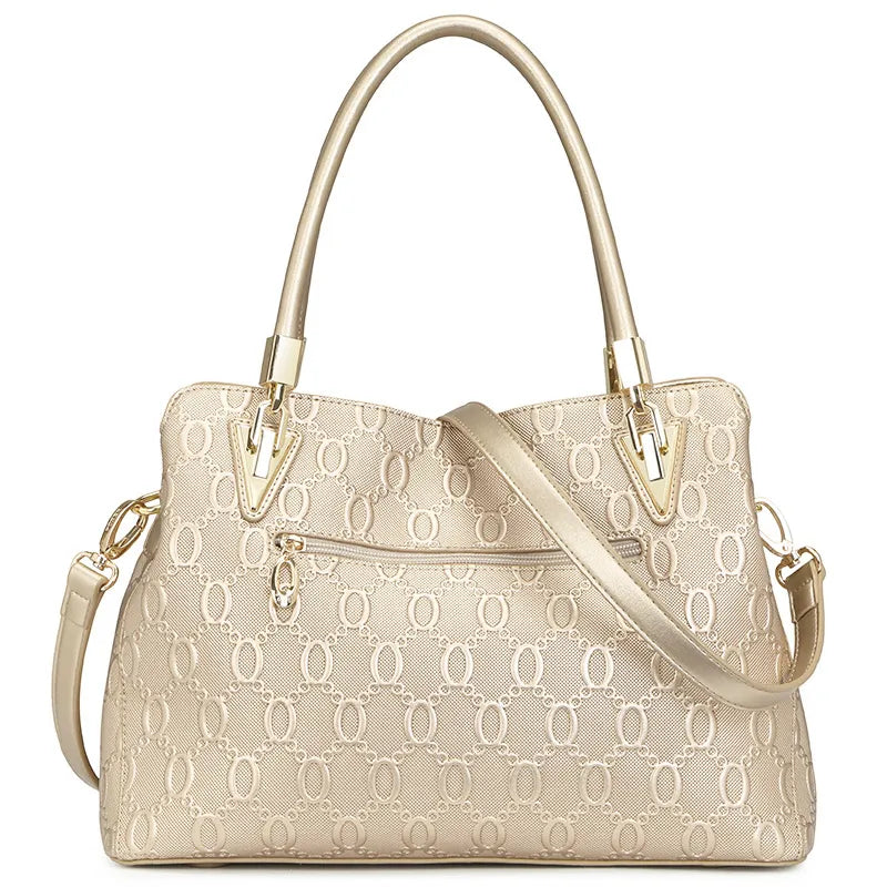 FOXER Occident Style Gold Tote Women's Leather Handbag