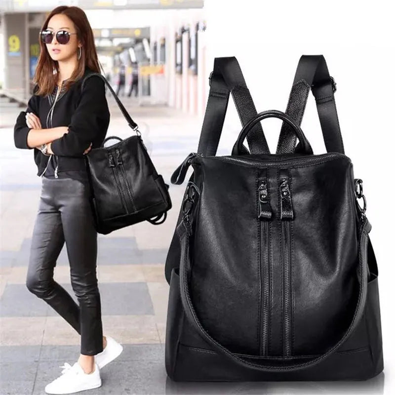 Leather Shoulder Bag Backpack