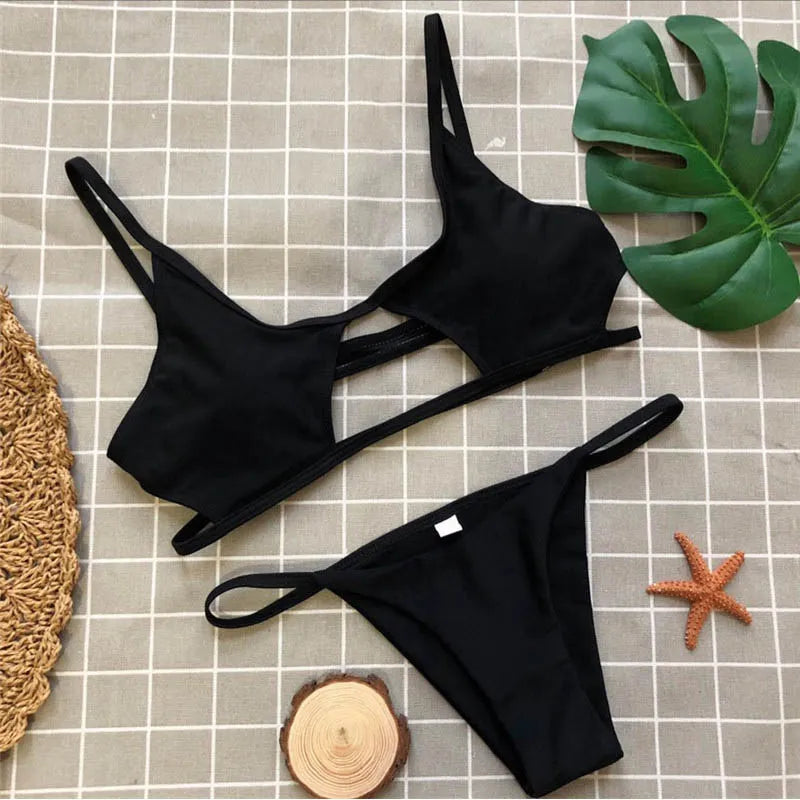 Hollowed-Out Brazilian Bikini Suit
