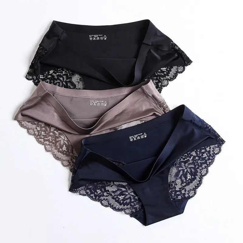 7Pcs Women's Mid Rise Lace Cotton Underwear