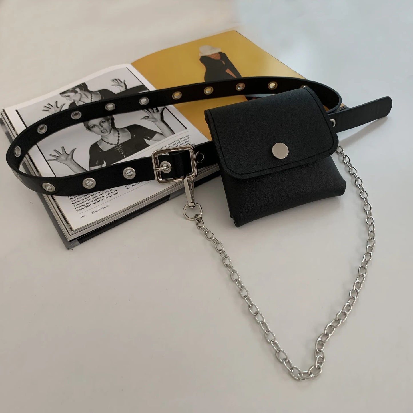 Punk style chain bag belt