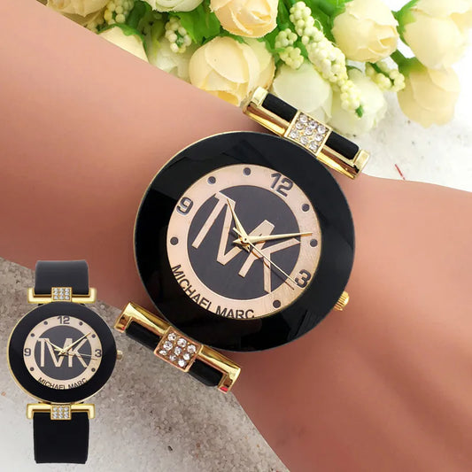 Black Luxury Silica Quartz Women's Wristwatch