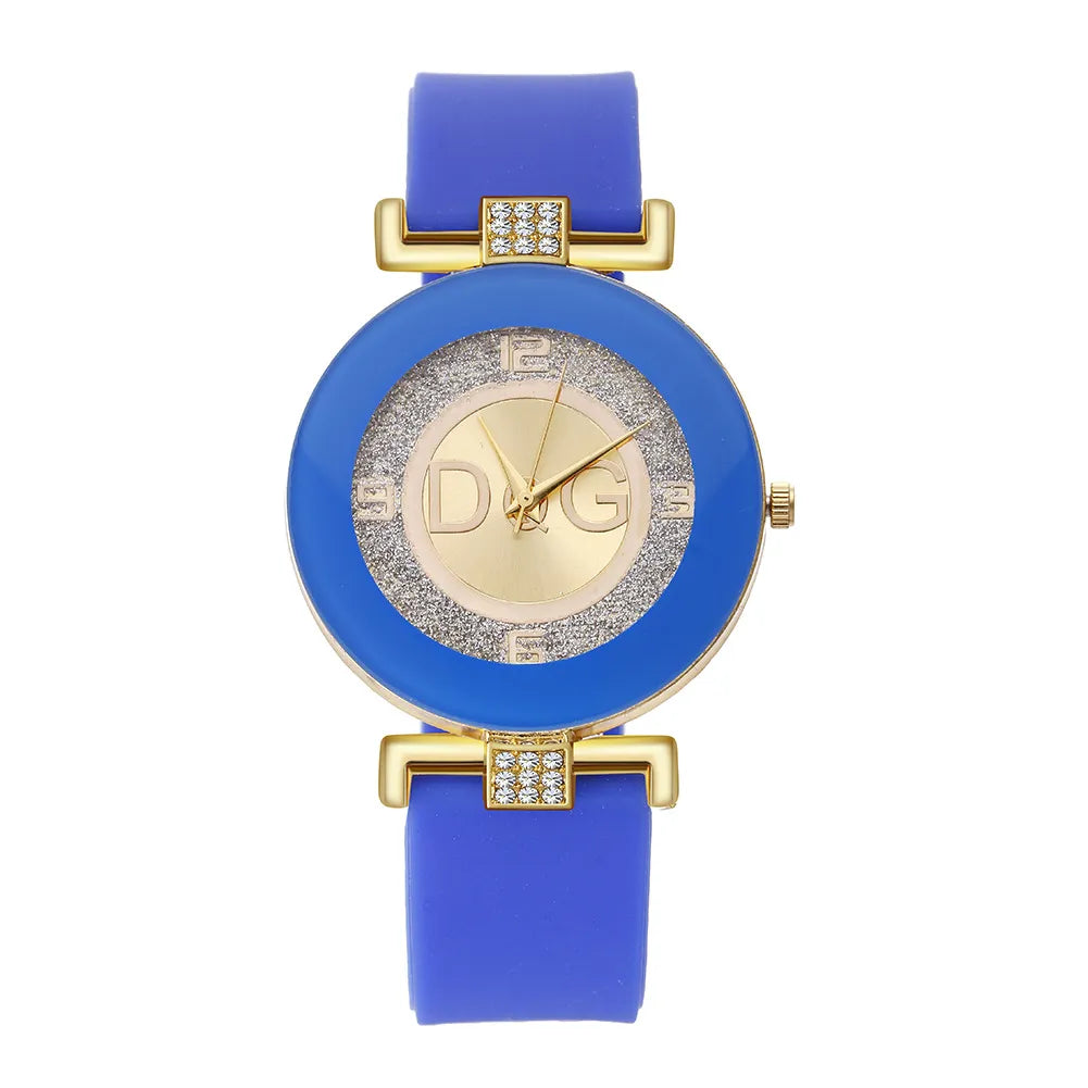 Women's Silicone Diamond Digital Quartz Wristwatch