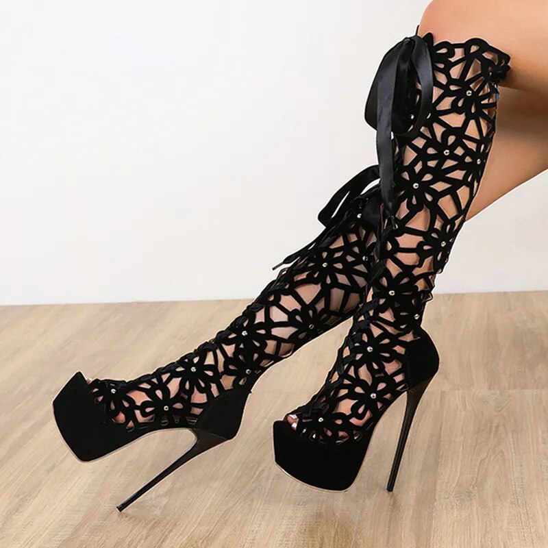 Lace Up High Heels